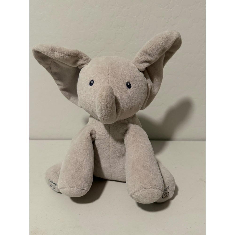 Baby GUND Flappy Elephant Animated Plush Grey Singing Peek-a-Boo Toy 6049314